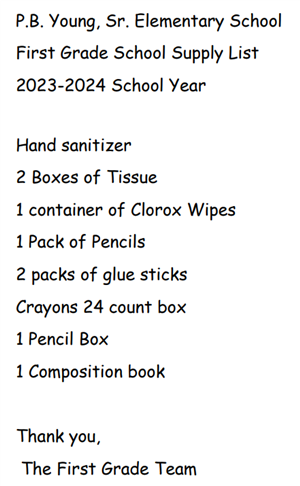 Supply List
