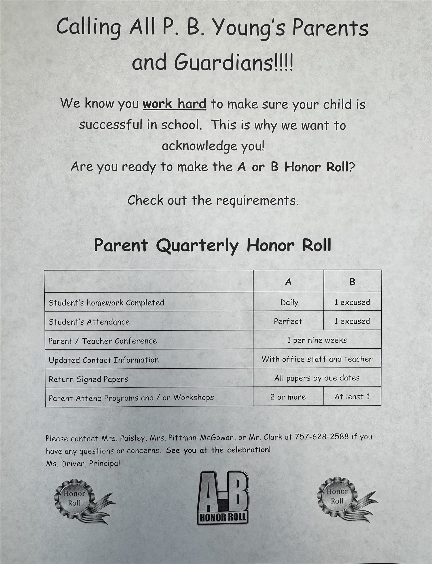 Parent Quarterly Honor Roll