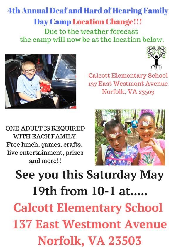 4th Annual Deaf And Hard Of Hearing Family Day Camp Location Change 4th Annual Deaf And Hard Of Hearing Family Day Camp Location Change
