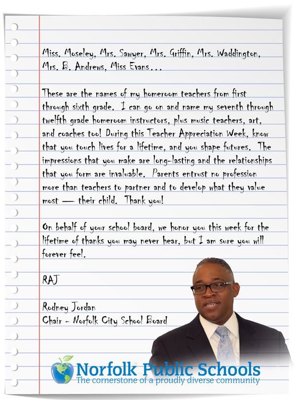 teacher appreciation message