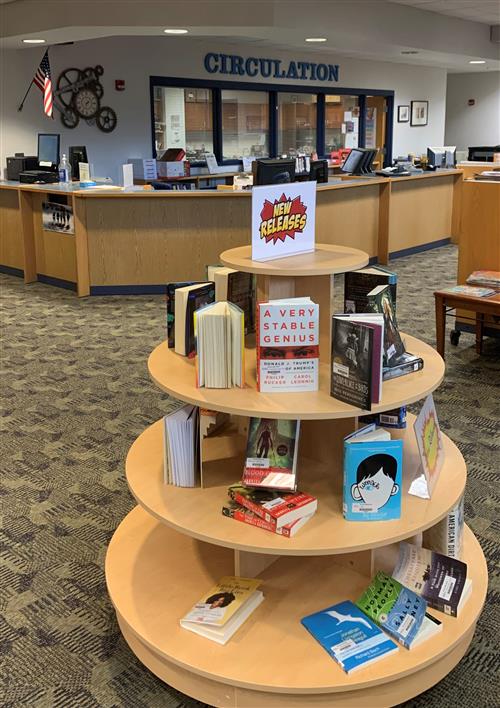Library Circulation area and book display 