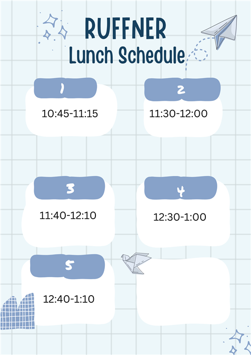 Ruffner Lunch Schedule