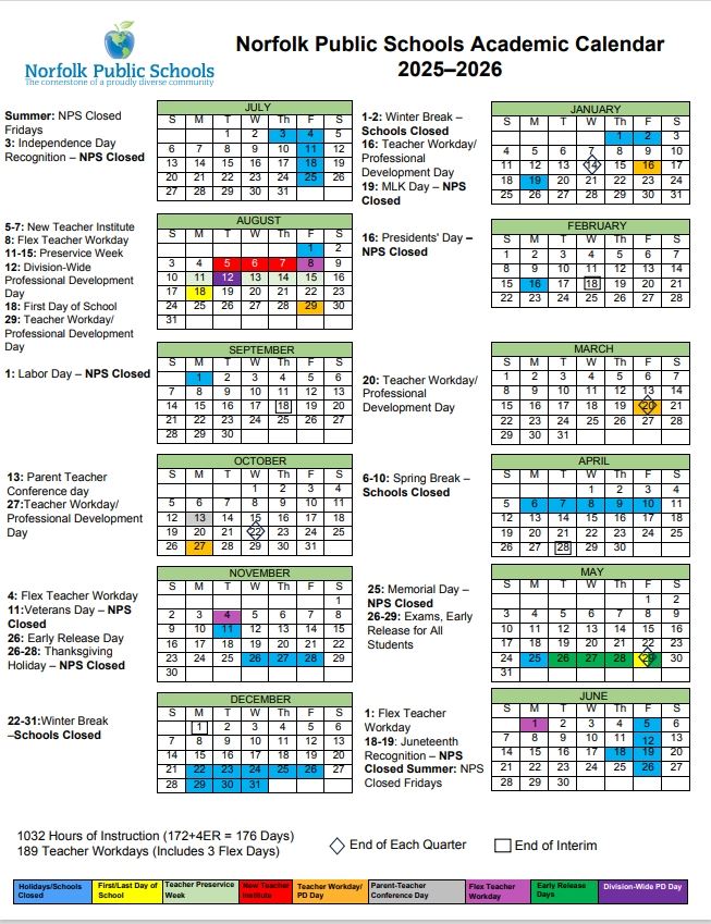  NPS Academic Calendar 2025-2026