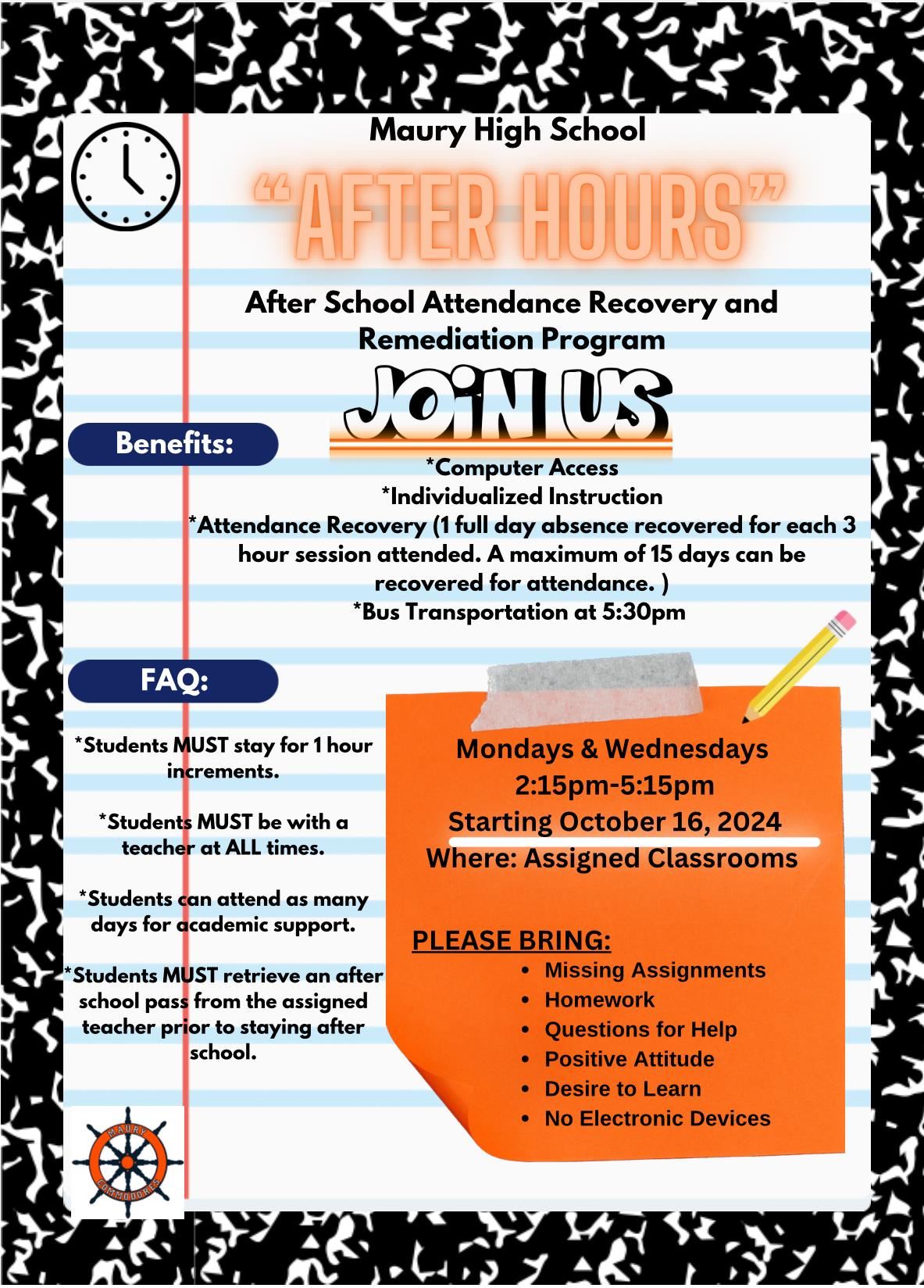  after school attendance recovery and remediation program